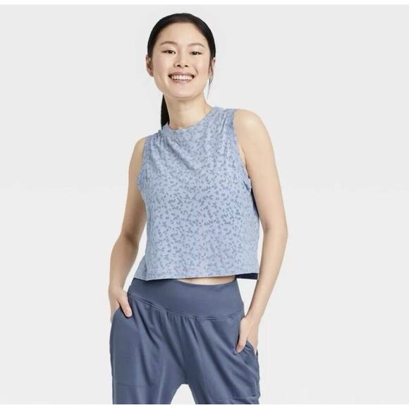 Women's Crop Active Tank Top - All in Motion Light Blue XXlarge - Picture 1 of 3